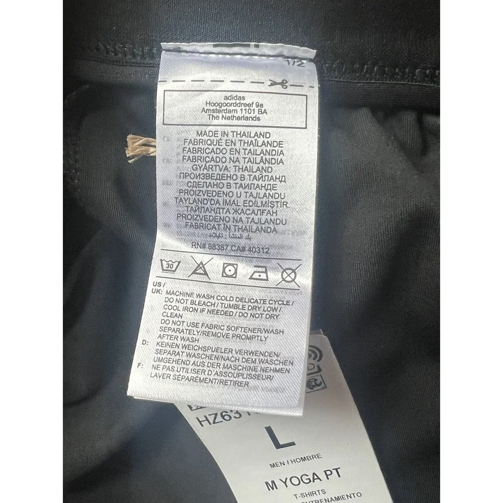 $70 NWT Adidas Aeroready Training Yoga Black Pants Men's Size Large Black HZ6319 - Picture 13 of 15
